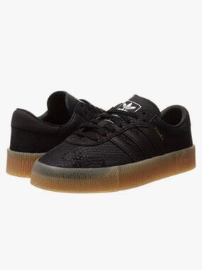 adidas Women’s Samba Platform Sneakers in Black with Gum Sole